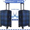 Sweetude 3 Pcs Luggage Cover Set Travel Suitcase Cover Suitcase Protective Cover Anti Scratch Luggage Cover Protector Washable Baggage Cover Fits 18-28 Inch Luggage, 3 Sizes(Rhombus Style) - Image 4