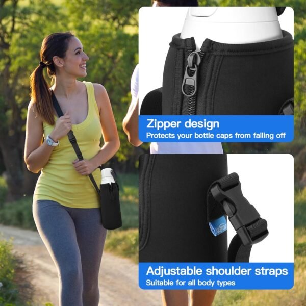 Xxerciz Water Bottle Carrier Bag for Brita 36 oz Filtering Bottle, Insulated Neoprene Water Bottle Holder with Adjustable Strap, Travel Bottle Carrier Pouch Sleeve for Outdoor Camping, Hiking, Gym - Image 5