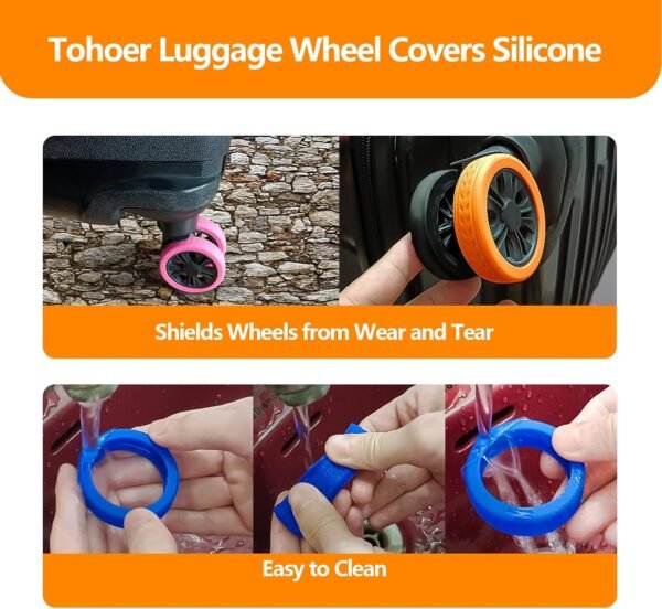 Luggage Wheel Covers for Suitcase,14 Pack Luggage Wheel Protector Covers for most 8-spinner Wheels Carry on Luggage - Image 7