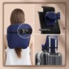 TripGood Neck Pillow for Travel - Extra Upper Back Support - Back Buckle Strap - Large(16.7" Neck Circumference) - Memory Foam - Blue - Image 6