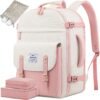 LOVEVOOK Pink Cute Travel Backpack For Teenager Girls, College Student School Backpack Bookbag Essentials, TSA 40L Large Carry On Backpack Flight Approved Personal Item Travel Bag, 17" Laptop Backpack