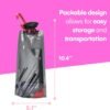 HYDRATE Expandable Plastic Water Bottles - Reusable Water Bottle with Carabiner Clip - Foldable Water Container - Ideal for Outdoor Travel, Sports, Hiking or Camping Adventure - Image 4