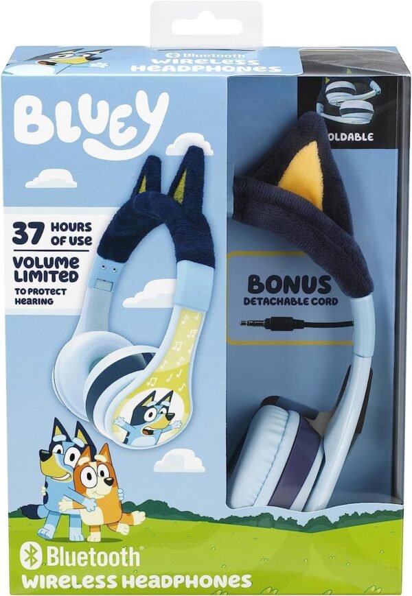 eKids Bluey Bluetooth Headphones for Kids, Wireless Headphones with Microphone includes Aux Cord, Volume Reduced Kids Foldable Headphones for School, Home, or Travel - Image 6