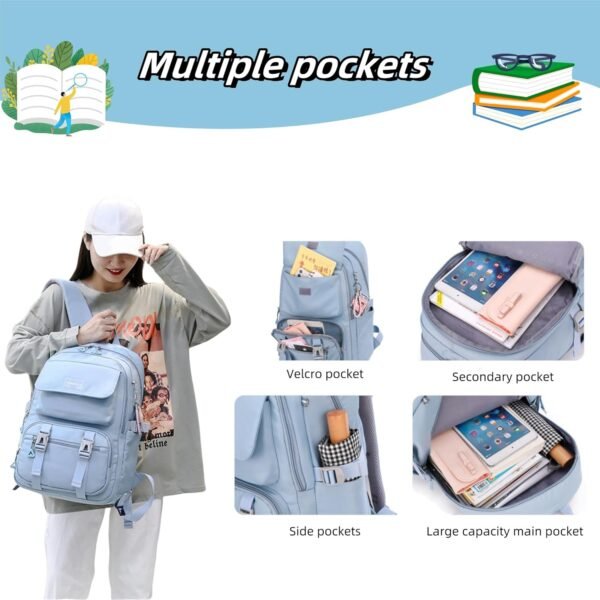 ZHANAO Rolling Backpack Luggage BookBag with Wheels Trolley Bag Wheeled Travel Backpack for Girls & Boys Trolley Bag - Image 4