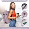 Travel Backpack, Carry On Backpack, Personal Item Bag for Airlines, Lightweight Casual Work College Gym Hiking Daypack Weekender bag, Laptop Backpack, Light Purple - Image 3