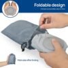 Inflatable Travel Pillow, Neck Pillow for Traveling Airplanes Train Car Office, Portable U-Shaped Blow Up Neck Support Pillow (Grey) - Image 3