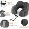Travel Pillow 100% Memory Foam Pillow, Neck Pillow for Airplane, Neck & Head Support Pillow for Sleeping Rest & Car, Travel Pillows Kit with Storage Bag, Sleep Mask and Earplugs Dark Grey - Image 4