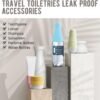2 Pack Elastic Sleeves for Leak Proofing Travel,Silicone Leak Proof Sleeves for Travel Container in Luggage, Reusable Accessory for Travel Toiletries Bag Suitcase for women, Blue - Image 4