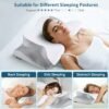 Neck Pillow Cervical Memory Foam Pillows, Cooling Contour Pillow for Neck Pain Relief, Ergonomic Orthopedic Bed Pillow for Side Back Stomach Sleepers with Breathable Pillowcase - Image 6