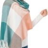 Fuinloth Women's Large Plaid Scarf Fashion Long Shawl Wrap for Winter Warm Lightweight - Image 4