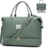 Travel Duffel Bag for Women, Overnight Weekender Bag with Wet Pocket & Trolley Sleeve, Carry On Tote Bag Sports Gym Bag Green