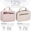 NISHEL Travel Toiletry Bag for women, Portable Hanging Organizer for Full-Sized Shampoo, Conditioner, Brushes Set, Travel-Size Accessories, Large Size, Pink - Image 3