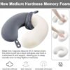 2 Pack Travel Pillow for Airplane, Memory Foam Neck Pillows Travel Essentials with Eye Mask Earplugs and Storage Bag for Travelling, Plane, Sleeping, Car, Train and Home Use, Grey - Image 2