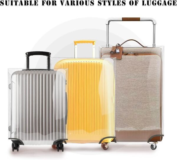 Luggage Cover Set Clear PVC Luggage Cover & 2-in-one Luggage Strap Thickened Suitcase Cover 30 Inch Luggage Protector for Wheeled Suitcase (30-Inch) - Image 9