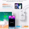 Travel Essentials, Cruise Ship Power Strip with USB Ports, 2 Outlets 3 USB (2 USB C) Wrapped Short Extension Cord 12 inches Desktop Charging Station Power Strip for Travel Hotel Cruise Must Haves - Image 5