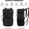G-FAVOR 40L Travel Backpack, Vintage Canvas Rucksack Convertible Duffel Bag Carry On Backpack Fit for 17.3 Inch Laptop Bag - Image 4