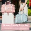 Womens travel bags, weekender carry on for women, sports Gym Bag, workout duffel bag, overnight shoulder Bag fit 15.6 inch Laptop Pink Large - Image 2