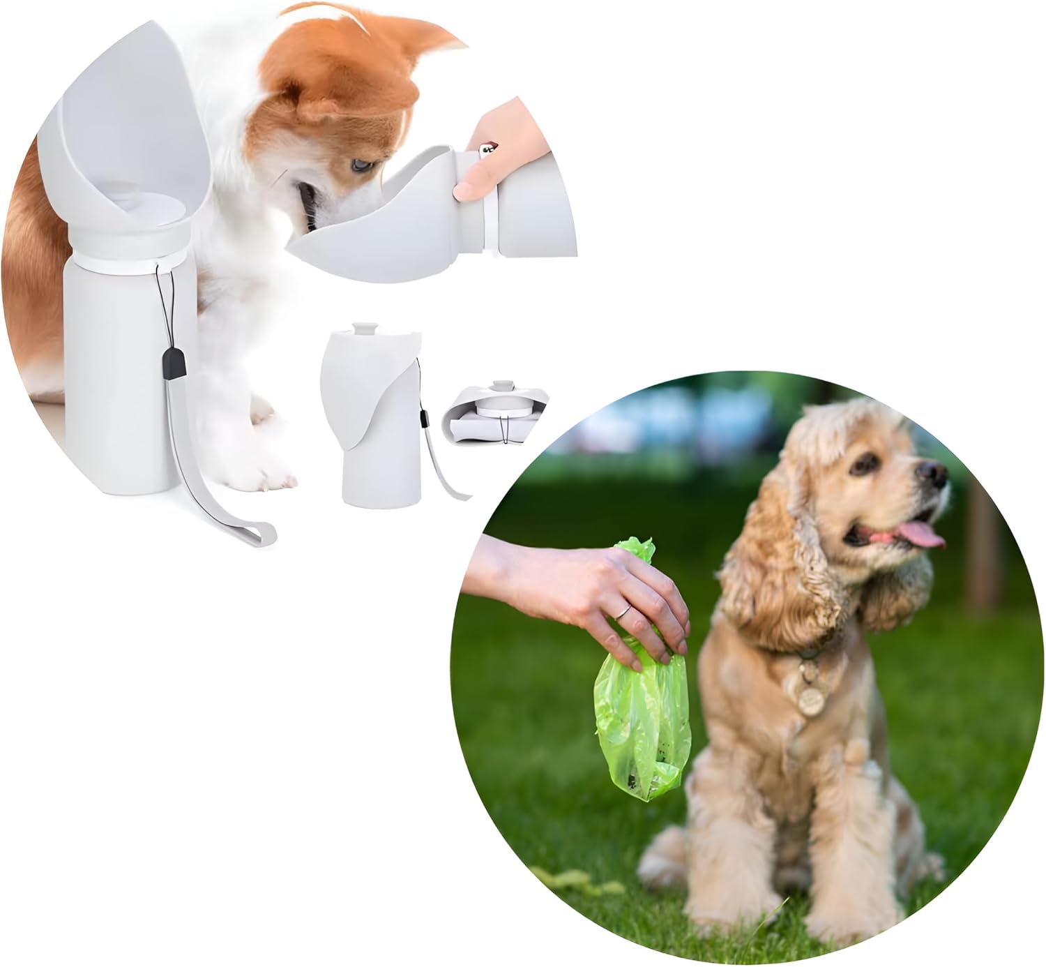 Offer 500 ml Silicone Foldable Leak Proof Dog Travel Water Bottle and 120 Biodegradable Pet Waste Bags Ideal for Travel, Hiking, Walks, and Outdoor Activities Portable Pet Accessory - Image 2