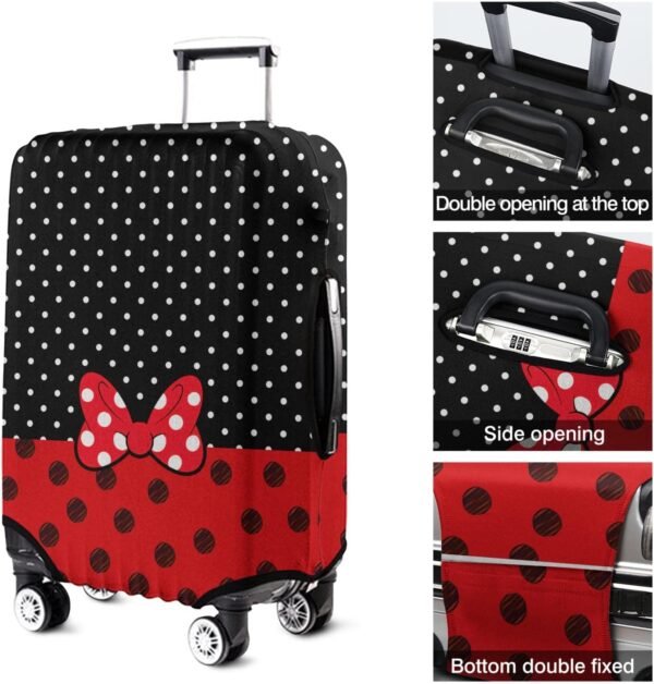 Luggage Protector Suitcase Cover Travel Suitcase Cover Baggage Covers Fit 25-28 Inch Red Bow - Image 4