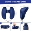 Inflatable Travel Pillow, H-Shape Inflatable Neck Pillow for Traveling on Plane, Washable Cover Travel Pillow Inflatable Airplane Pillow for Neck Support, Blow up Neck Pillows for Air Travel - Image 7