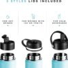 Stainless Steel Insulated Water Bottle and Travel Mug for Hot and Cold Beverages, Wide Mouth, Double Wall Insulated Hydration Sports Water Bottle for Hiking, Biking, Outdoor, 22 OZ BPA Free - Image 6