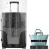 Luggage Cover Set Clear PVC Luggage Cover & 2-in-one Luggage Strap Thickened Suitcase Cover 30 Inch Luggage Protector for Wheeled Suitcase (30-Inch)