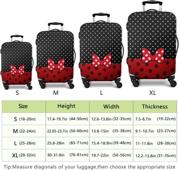 Luggage Protector Suitcase Cover Travel Suitcase Cover Baggage Covers Fit 25-28 Inch Red Bow - Image 5