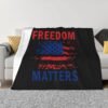 Freedom Matters USA Flag Fleece Blanket Super Soft Throws Blankets for Chair Sofa Couch Camping Travel 40"X30" Fleece Blanket
