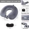 2 Pack Travel Pillow for Airplane, Memory Foam Neck Pillows Travel Essentials with Eye Mask Earplugs and Storage Bag for Travelling, Plane, Sleeping, Car, Train and Home Use, Grey - Image 4