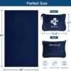 Bnuitland Travel Blanket and Pillow 2 in 1, Soft Flannel Airplane Blanket in Bag Compact-Long Flight Essential for Adults and Kids, Portable Luggage Sleeve and Backpack Clip, 65×40 inch Navy - Image 6