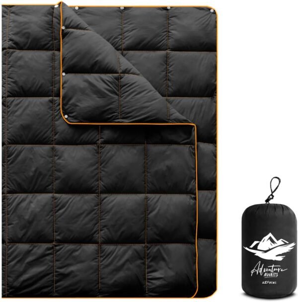 Mini Camping Blanket,Lightweight Puffy Blanket Packable Down Alternative Throw Blanket Waterproof Windproof for Outdoors, Travel, Beach, Airplane, Hiking