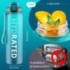 Water Bottle with Straw, 32oz Motivational Water Bottles with Time Marker to Drink, Tritan BPA Free, 1L Sports Water Bottle with Carry Strap LeakProof for Women Gym Fitness Outdoor (1 Pack) - Image 6