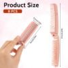 8 PCS Wheat Straw Travel Brushes for Hair Folding Combs for Women Compact Pocket Hair Comb Portable Rattail Comb Double Headed Wide Comb Fine Tooth Combs for Women Anti-Static Comb (4 Colors) - Image 3