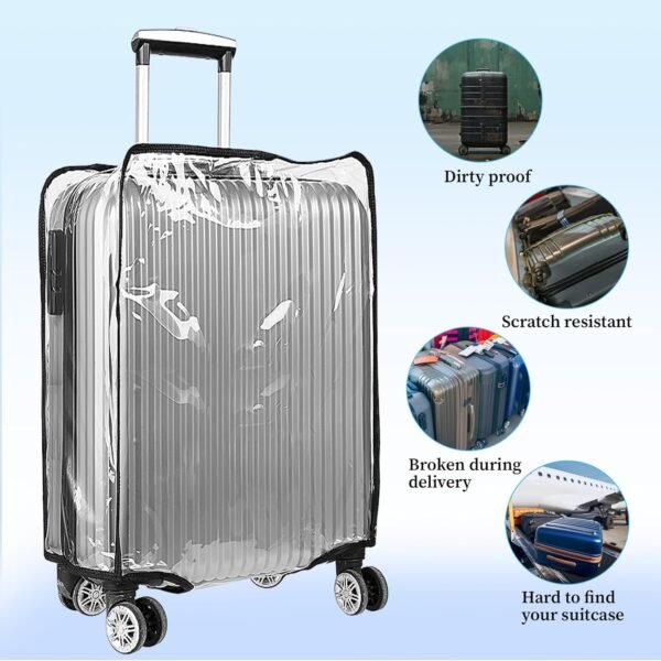 Clear Suitcase Cover Protectors Waterproof Luggage Cover Protector Pvc Transparent Travel Carry On Luggage Covers Suitcase Wrap Sleeve For Size 18-20inch Protective Cover Case For Wheeled Luggage - Image 7