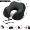 KIKIMO Travel Pillow for Tesla Model 3/Y/S/X Accessories, Memory Foam Neck Pillow for Airplane/Car/Office&Home Rest Use, Head Support Comfortable Portable Travel Pillows Kit - Image 6
