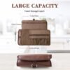 JIABEIUS Travel Toiletry Bag for Men, Water-Resistant PU Leather Compact Roll Mens Toiletry Bag, Hanging Toiletry Bag for Travel Essentials - Image 2