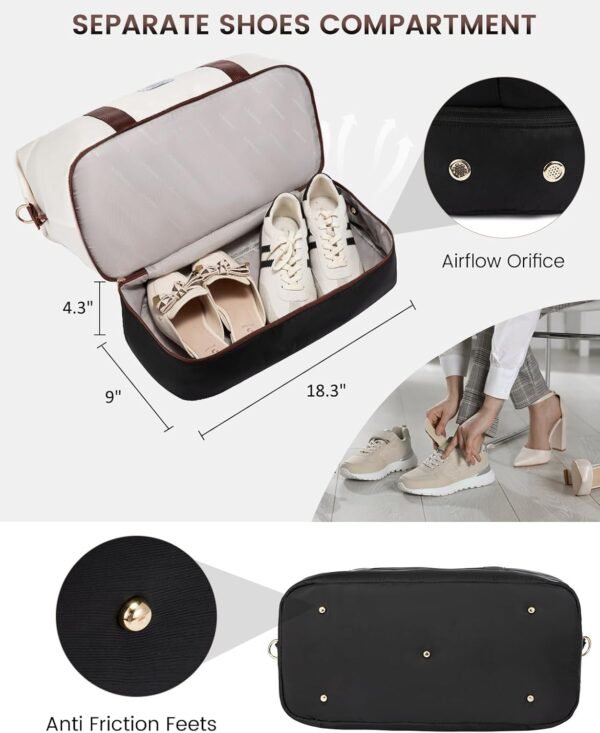 LOVEVOOK Travel Bag Weekender Bags for Women, Carry on Overnight Bag with Shoe Compartment,Duffle Bag with Laptop Pocket,Hospital Bag for Labor Delivery,Gym Tote Bag with Toiletry Bag - Image 5