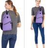 MOSISO Sling Backpack, Multipurpose Crossbody Shoulder Bag Travel Hiking Daypack, Light Purple, Medium - Image 5