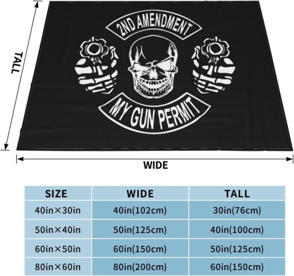 Second Amendment Fleece Blanket Super Soft Fleece Blanket for Chair Sofa Couch Camping Travel 60"X50" Fleece Blanket - Image 2