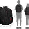 YOREPEK Travel Backpack, Extra Large 50L Laptop Backpacks for Men Women, Water Resistant College Backpacks Airline Approved Business Work Bag with USB Charging Port Fits 17 Inch Computer, Black - Image 7