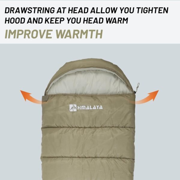 Sleeping Bags for Camping Lightweight Waterproof Travel Sleep Bag for Adults, Boys, Girls Warm & Cold Weather 4 Season Outdoor Backpacking Hiking Essentials - Image 4