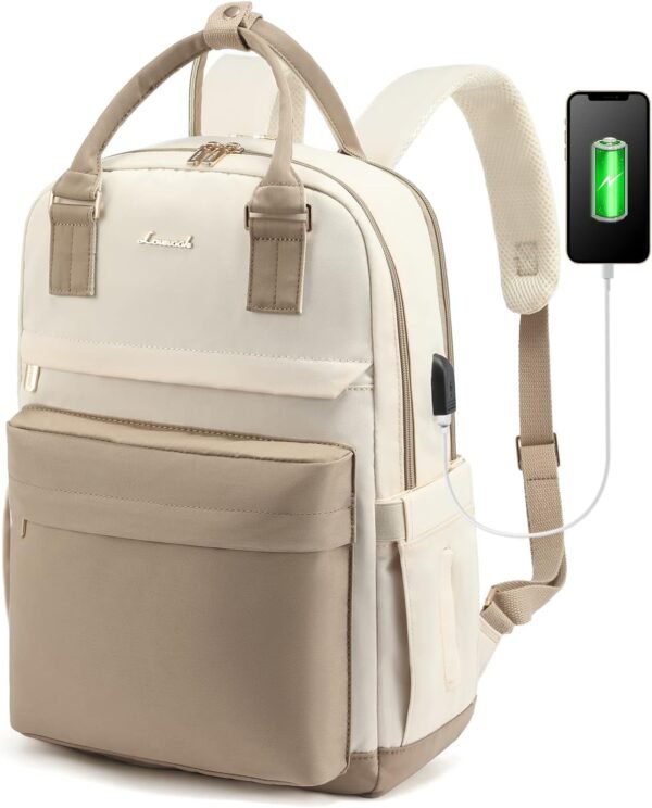 LOVEVOOK Laptop Backpack for Women 15.6 Inch Laptop Bag with USB Port, Fashion Waterproof Backpacks Teacher Nurse Stylish Travel Bags Vintage Daypacks Bookbag for College School Work