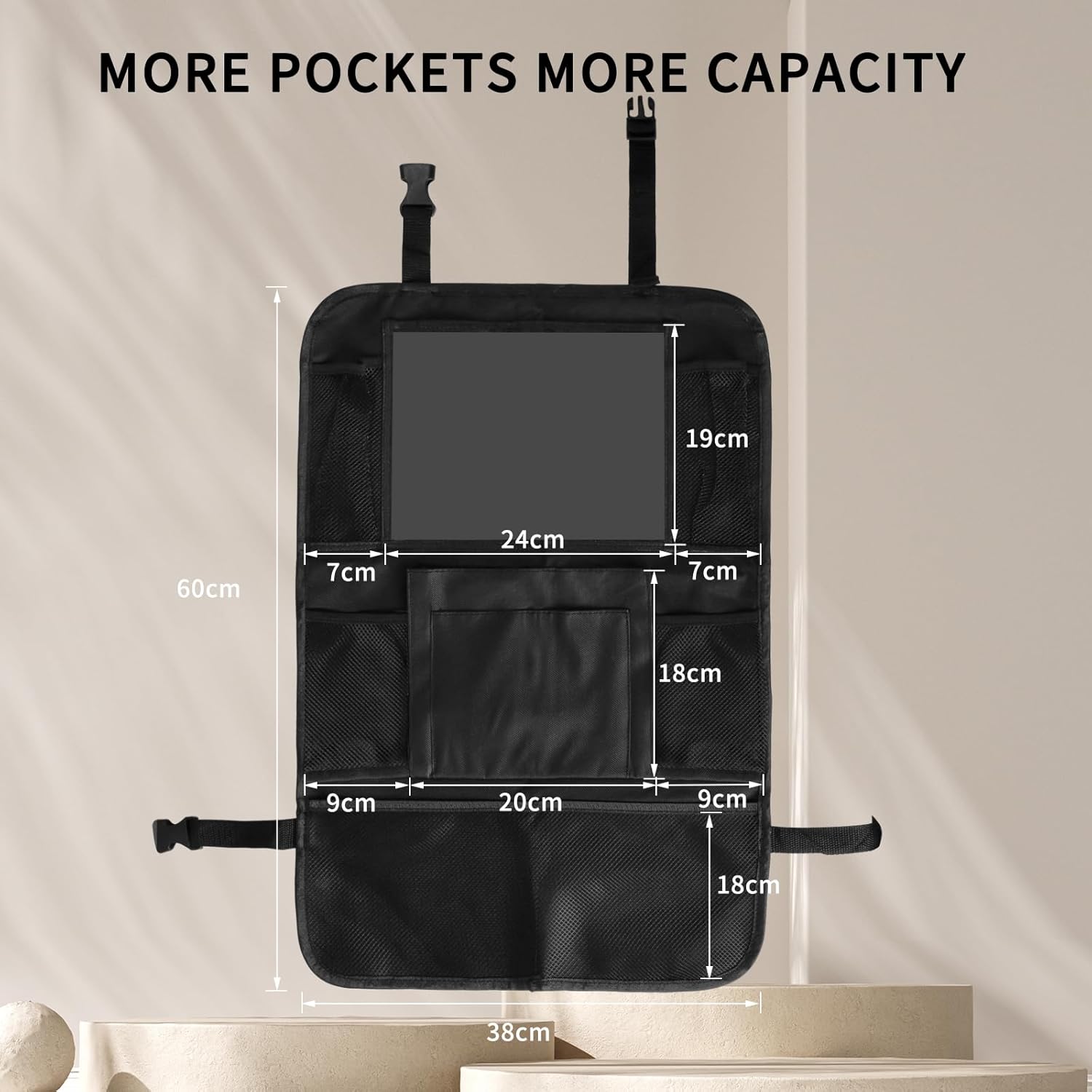 Car Seat Organizer Backseat, Kid Back Seat Protector, Road Trip Storage Essentials, Seat Travel Bag, Long Trip Backseat Tissue Holder, Behind the Seat Hanging Pocket. For Car and Truck - Image 6