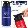 10 Pcs Christian Water Bottles Bulk Religious Aluminum Sports Water Bottles with Snap Lids Multicolor Outdoor Leakproof Reusable Water Bottles for Gym Travel Camping Gym Hiking Fishing - Image 2