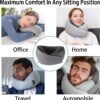 Travel Pillow 100% Pure Memory Foam,New Ergonomic Design 360°Adjustable Soft Neck Pillow,Travel Neck Pillow for Car and Airplane Travel,Neck Pillow for Traveling with Eye Masks and Earplugs(Grey) - Image 6