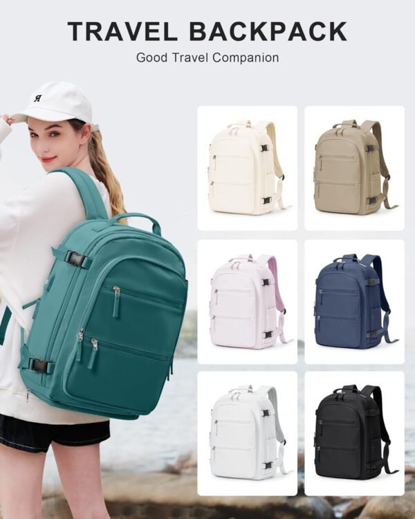 Travel Backpack for Women,United Airlines Carry on bags Travel Bag Flight Approved, with USB Charging Port, Waterproof Travel Essentials, Forest Green - Image 8