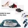 BeeGreen Shoe Organizer Shoe Bags For Travel with Zipper Closure, Shoe Storage Organizer with Handle Travel Bags, Green Blue Lightblue-Geometry, Large, Green Blue Lightblue-geometry - Image 4