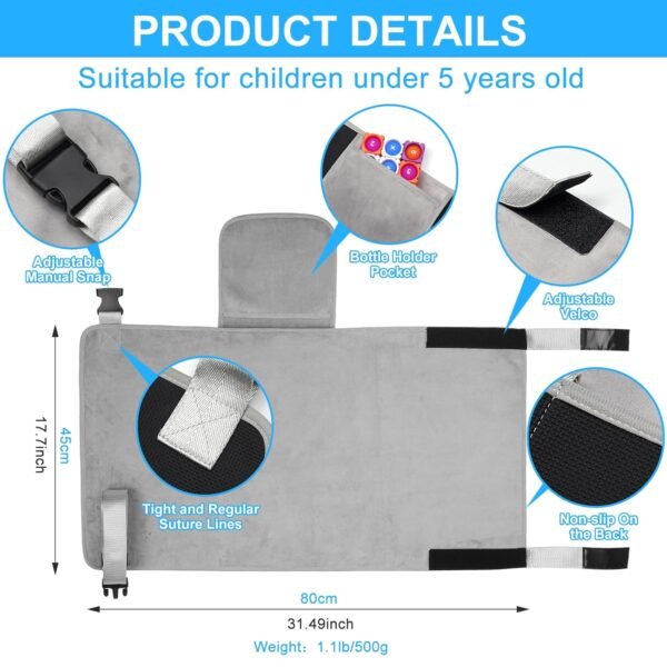 Toddler Airplane Travel Bed, Airplane Seat Extender for Kids, Kids Airplane Travel Essentials, Toddler Airplane Travel Must Have, Baby Portable Travel Hammock for Flying Flights - Image 3