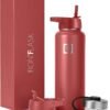 IRON °FLASK Sports Water Bottle - Wide Mouth with 3 Straw Lids - Stainless Steel Sports Water Bottles for Gym and Outdoor - for Men, Women & Kids - Double Wall - Double Walled