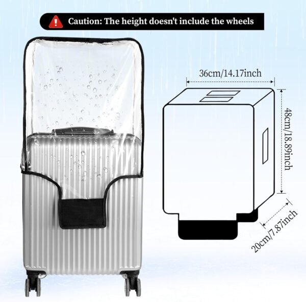 Clear Suitcase Cover Protectors Waterproof Luggage Cover Protector Pvc Transparent Travel Carry On Luggage Covers Suitcase Wrap Sleeve For Size 18-20inch Protective Cover Case For Wheeled Luggage - Image 2